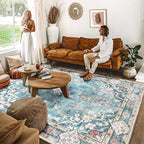 MUJOO Teal Rug 8'x10' Area Rugs - Image 2