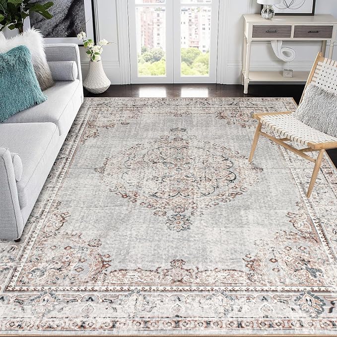 Easy-Going Area Rug 5x7 Washable Boho Rugs by Easy-Going