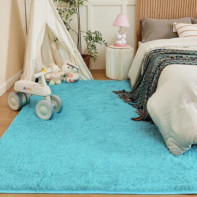Andency 6x9 Area Rugs Blue, Large Shag Fluffy Soft Shaggy Rugs - Image 3