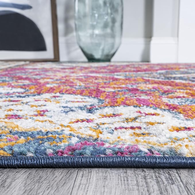 JONATHAN Y Boho Vintage Fuchsia/White Indoor Area Rug, Bohemian Flair Medallion - Image 11