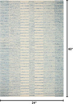 Loloi Chris Loves Julia Chris Collection CHR-01 Ivory/Denim 2'-0'' x 5'-0'' - Image 2