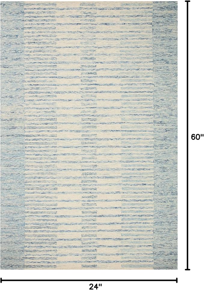 Loloi Chris Loves Julia Chris Collection CHR-01 Ivory/Denim 2'-0'' x 5'-0'' - Image 2