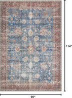 Loloi Loren Collection LQ-01 Blue/Brick 7'-6" x 9'-6" Area Rug - Image 3