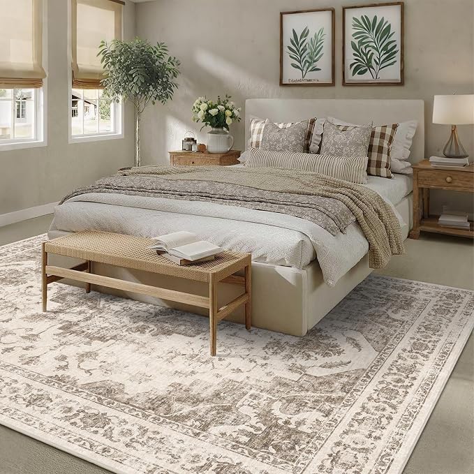 9x12 Vintage Washable Area Rugs Boho Medallion Large Distressed Retro Accent - Image 4