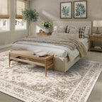 9x12 Vintage Washable Area Rugs Boho Medallion Large Distressed Retro Accent - Image 4