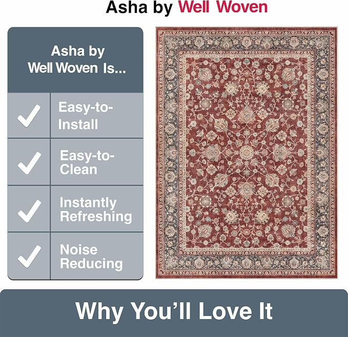 Well Woven Asha Rome Red 6' x 9' Area Rug - Image 7