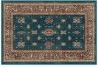 RUGGABLE Washable Vintage Area Rug – Verena Teal Blue 2x3, Stain-Resistant by RUGGABLE