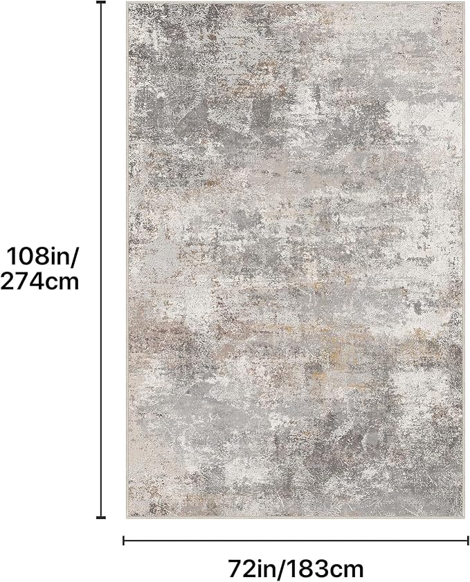 GENIMO Washable 6x9 Area Rugs for Living Room, Non Slip Modern Abstract Rug - Image 2