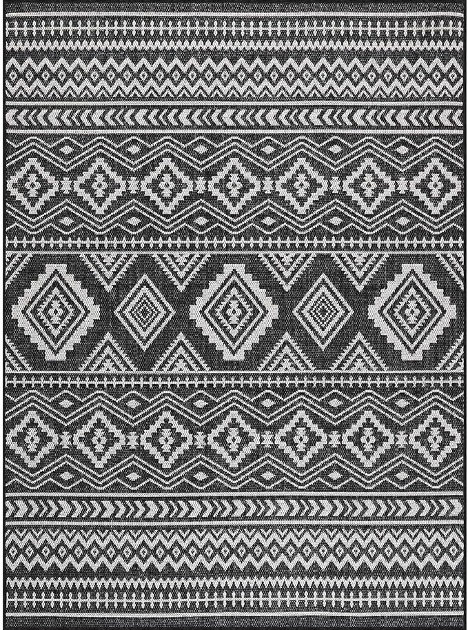 Beverly Rug Waikiki Boho Indoor Outdoor Rug 5x7, Washable Outside Carpet - Image 7