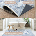 Fame Living Cream Blue Oushak Rug, Large Area Rugs - Image 5