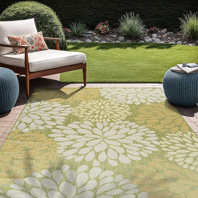 Beverly Rug Outdoor Rug 8x10 Modern Exotic Tropical Leaf Area Rugs - Image 3