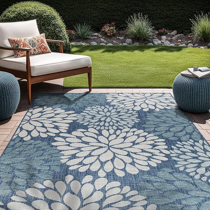 Beverly Rug Outdoor Rug 6x9 Modern Exotic Tropical Leaf Area Rugs - Image 3