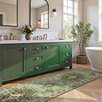Deerly Green Runner Rug 3x10 Boho Washable Extra Long Rug - Image 6