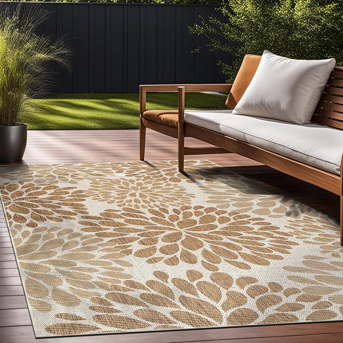 Beverly Rug Outdoor Rug 9x12 Modern Exotic Tropical Leaf Area Rugs - Image 3