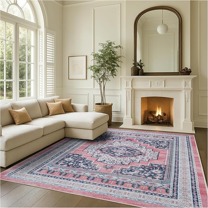 Fame Rugs Turkish Rug. Washable Vintage Oriental Antique Inspired Traditional by FameRugs
