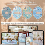 Fame Living Cream Blue Oushak Rug, Area Rugs - Image 7
