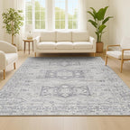 JONATHAN Y Modern Vintage Medallion Light Grey Indoor Area Rug, Easy-Cleaning - Image 3