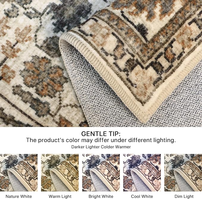 Bavni 2x6 Rug Runners for Hallways, Washable Runner Rug Non Slip, Vintage - Image 9
