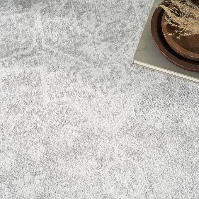 Nourison Home Astra Machine Washable Grey 7'10" x 10' Area Rug - Image 5