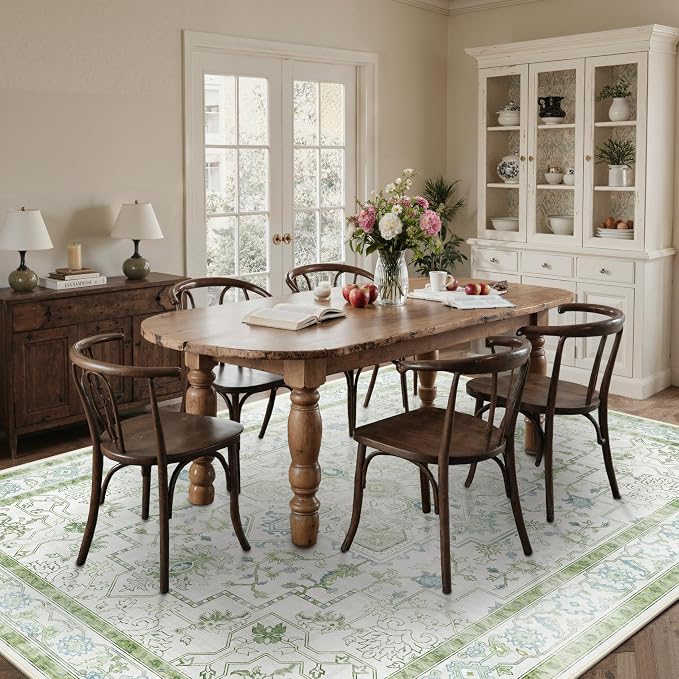 8x10 Area Rugs for Living Room, Machine Washable Non Slip Vintage Rugs - Image 4