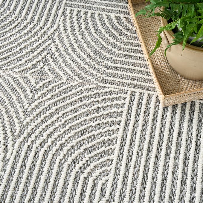 Nourison Home Textured Home Charcoal Ivory 7'10" x 9'10" Area Rug - Image 5