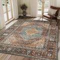 GENIMO 3x5 Area Rugs for Living Room, Machine Washable Non Slip Vintage Rugs by GENIMO