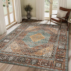 GENIMO 3x5 Area Rugs for Living Room, Machine Washable Non Slip Vintage Rugs by GENIMO