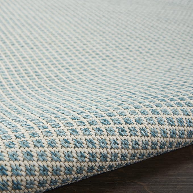Nourison Home Courtyard Ivory Aqua 5' x Square Area Rug - Image 8