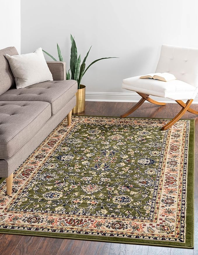 Rugs.com Yasmin Collection Rug – 8' x 10' Green Medium Rug Perfect - Image 4