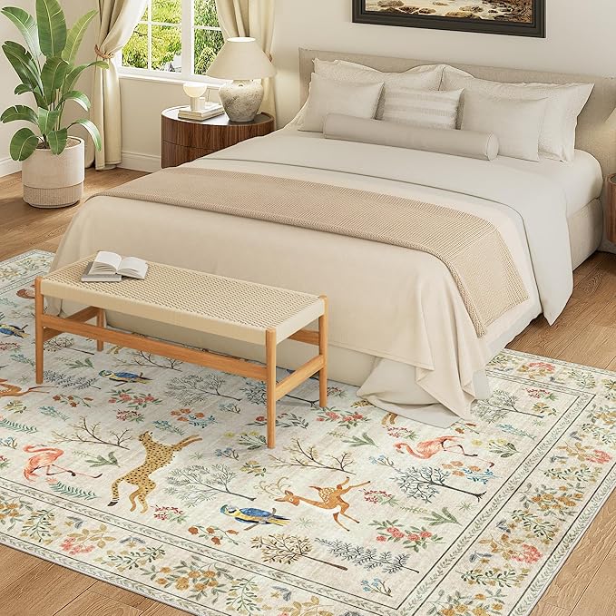 DUKINO 8x10 Rug, Washable Animal Living Room Rug - Image 3