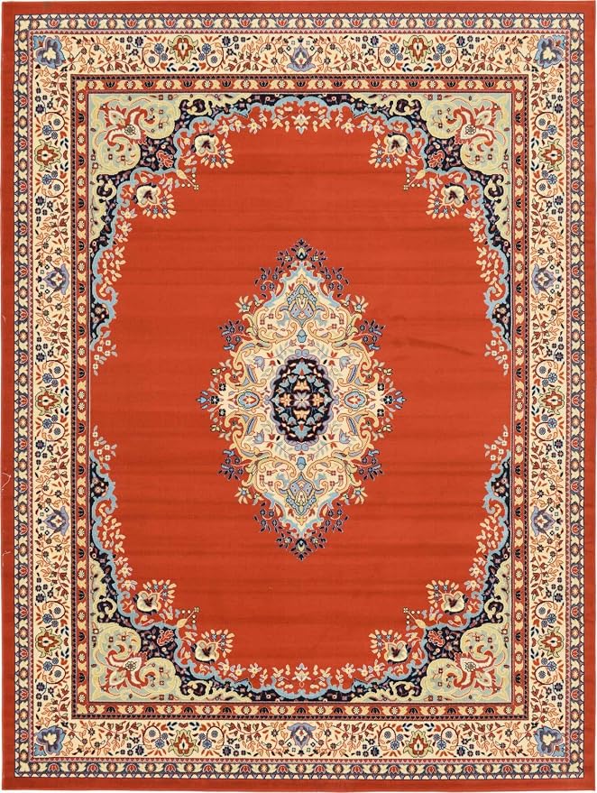 Unique Loom Reza Collection Traditional Persian Style Area Rug, 9 ft 10 in x 13 - Image 10