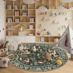 DUKINO 6ft Round Rug for Bedroom, Animal Print Washable Circle Rug - Image 3