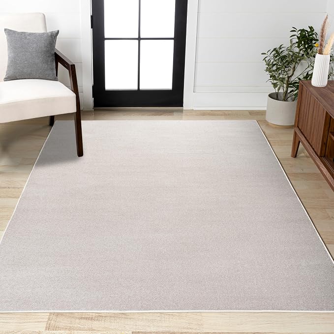 JONATHAN Y Haze Solid Low-Pile Ivory Indoor Area Rug 8x10, Minimalist, by JONATHANY