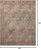 Loloi Amber Lewis Billie Collection BIL-04 Aqua/Rust 8'-6" x 11'-6", 0.19" - Image 2