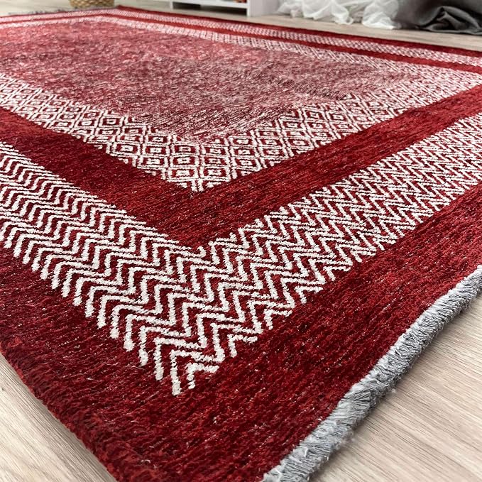 Alfa Rich 4x6 Red Burgundy Washable Area Rugs - Image 6