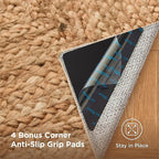Bedsure 3x5 Printed Jute Rug for Living Room, Machine Washable Rugs, Jute-Look - Image 4