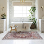 Washable Area Rug. Modern Farmhouse. Vintage. Turkish. Bohemian. Distressed. - Image 9
