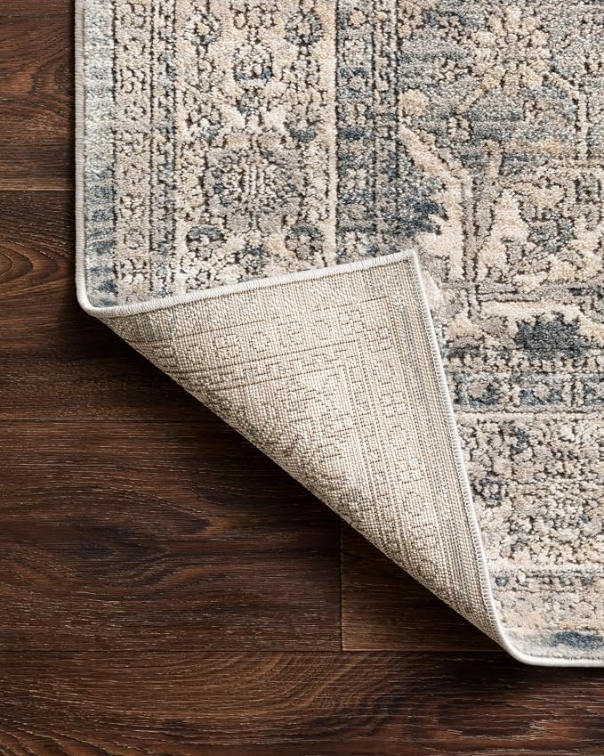 Loloi Teagan Collection TEA-04 Sky/Natural 6'-7" x 9'-2" Area Rug, Soft Neutral - Image 9