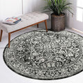 vivorug Round Rug 6ft Vintage-Inspired Round Area Rug Non-Slip Indoor Carpet by vivorug