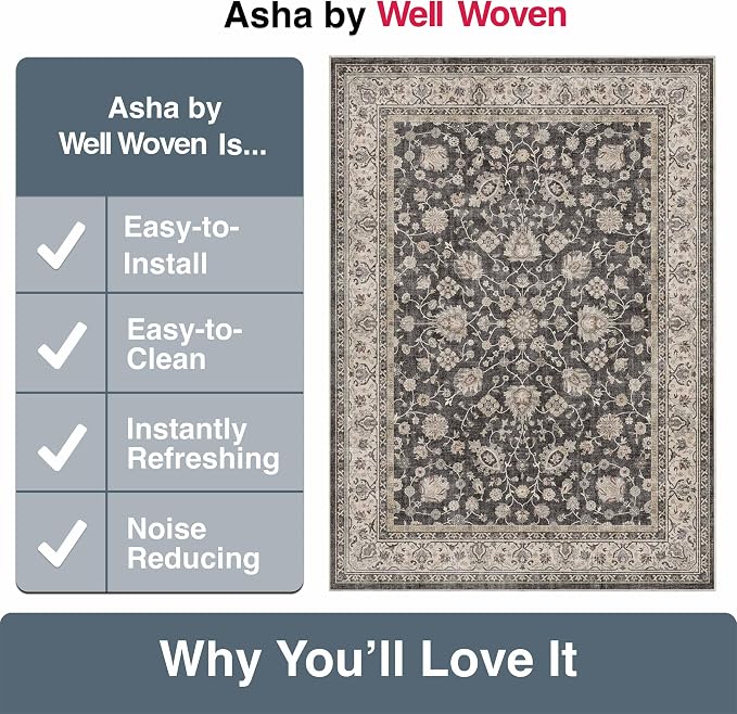 Well Woven Asha Rome Black 6' x 9' Area Rug - Image 7
