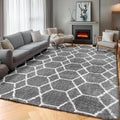 ONASAR 5x7 Area Rugs for Living Room Bedroom, Washable Fluffy Grey and White by ONASAR