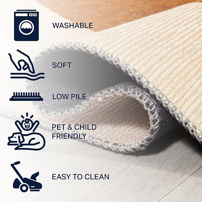 JONATHAN Y Machine Washable Indoor Area Rug 9X12 Cream/Terracotta, Cirkel - Image 5