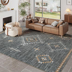 ILANGO Area Rug 9'x12' for Living Room Bedroom Washable Moroccan Boho Rugs for by ILANGO