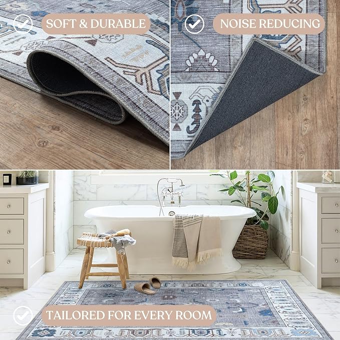 Fame Living Grey Oushak Rug, Area Rugs - Image 5