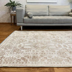 Alfa Rich 7x10 Beige Off White Washable Area Rugs - Image 2