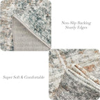 Abstract Rug 8x10 Large Living Room Rugs Neutral Modern Washable Area Rugs - Image 7