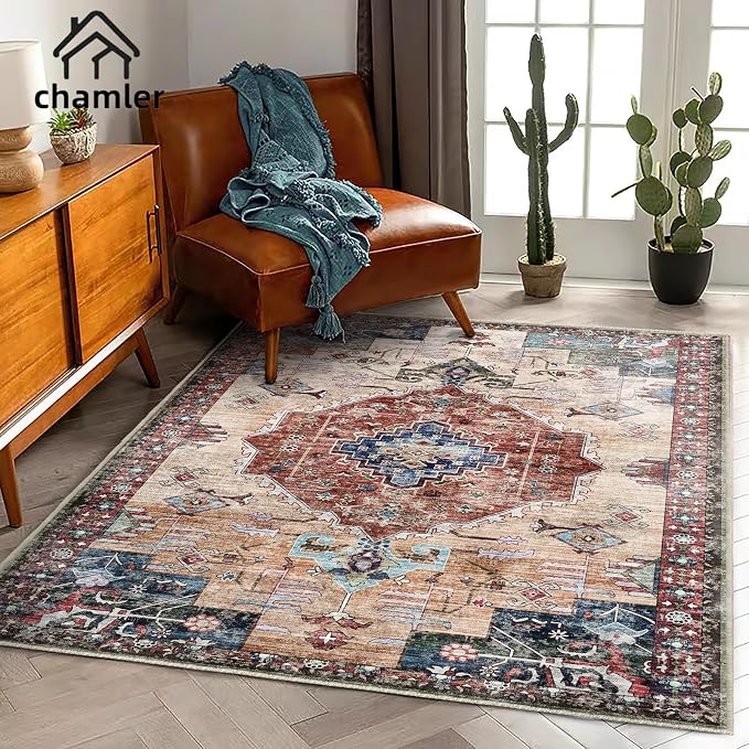 5x7 Washable Area Rug Vintage Traditional Floor Cover Foldable Thin Kitchen by Unknown