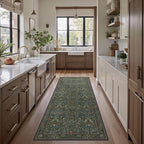 Bavni Floral Hallway Runner Rug 2'6" x 8', Washable Non Skid Boho Carpet - Image 4