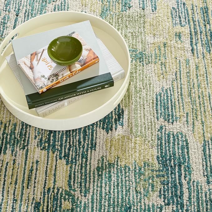 Dash & Albert Ladycross Green Hand Hooked Wool Rug, 7.5 X 9.5 Feet - Image 2
