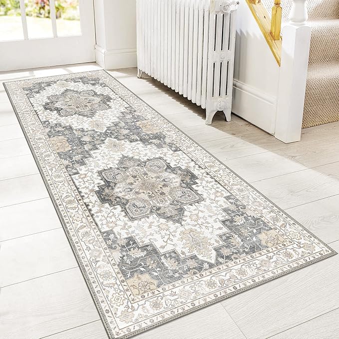GENIMO 2x10 Runner Rugs for Hallway, Machine Washable Non Slip Vintage Rugs by GENIMO